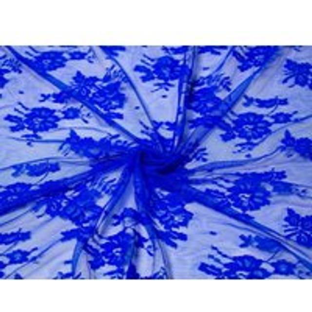 Deadstock Chantilly Tulle Lace Fabric Royal Blue
