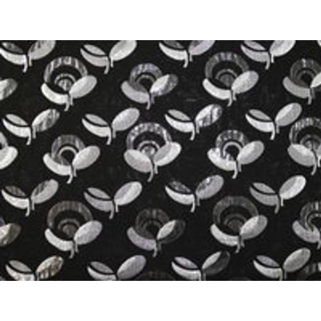 Deadstock Metallic Woven Brocade Fabric Black & Silver