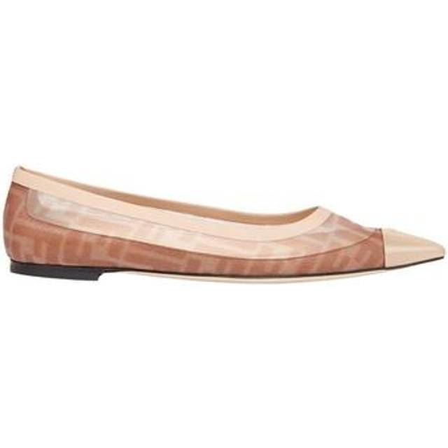 FENDI Colibri Mesh & Leather Ballerina Flat