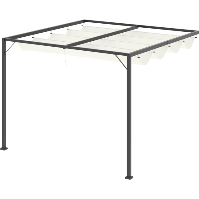 Outsunny Outdoor Pergola Retractable Canopy: 84C-180 3m x 3m Outsunny Gazebo