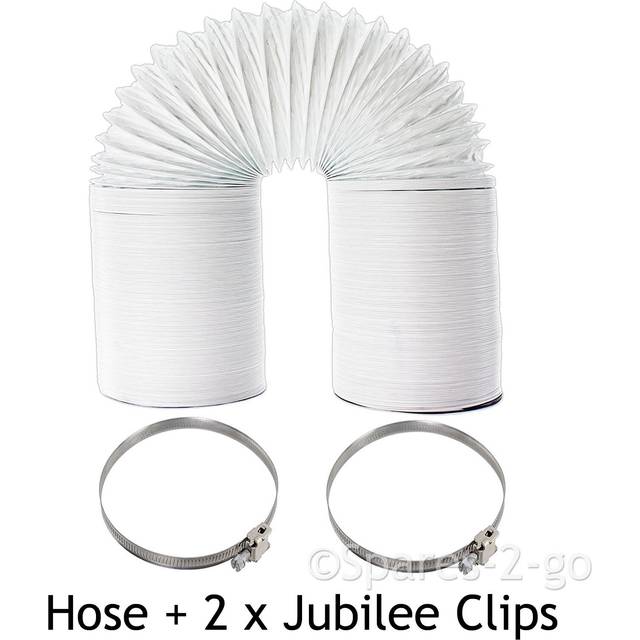 10m extra long vent hose 4" pvc strong band clips for hoover tumble dryer