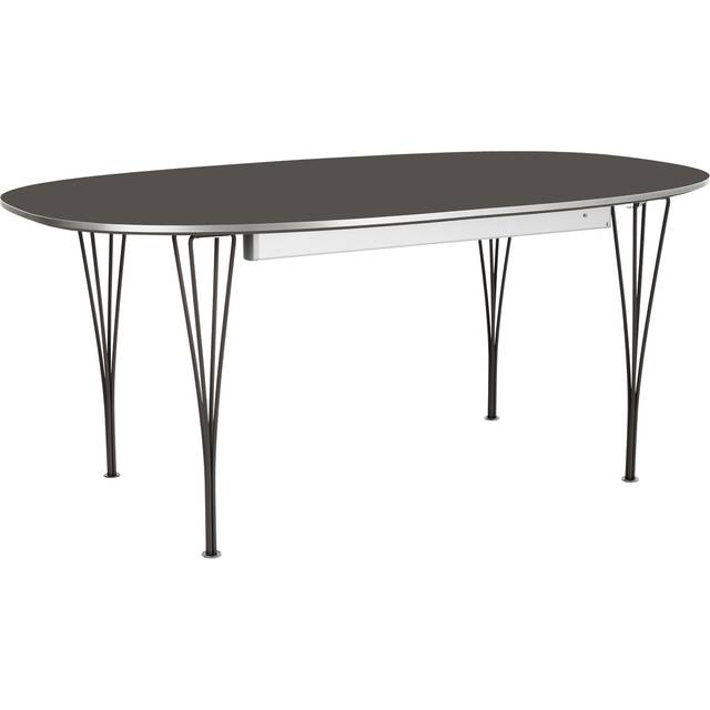Fritz Hansen - Superellips Utdragbart B620 – 170–270x100 cm Grey Bromo/Black - Matbord - Bruno Mathsson - Grå - Metall/Trä