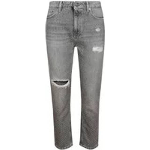 Dondup, Slim-fit Jeans, female, Gray, W30, Strass Jeans with Rhinestones