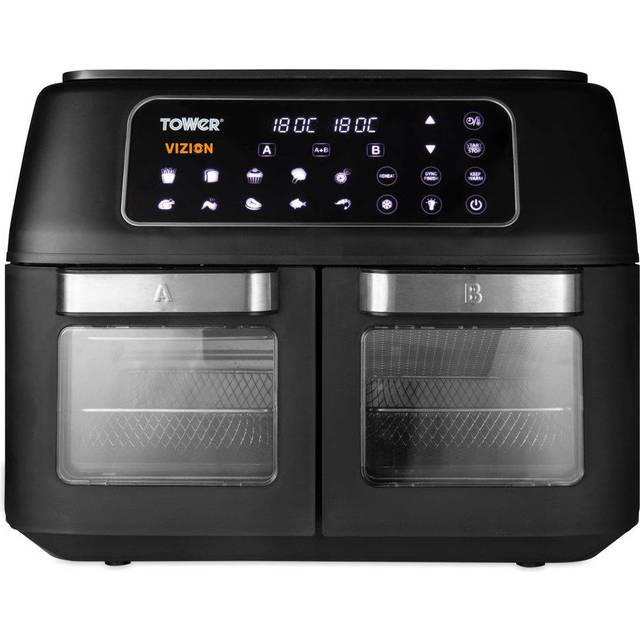 Tower Vortx Vizion Dual Basket Air Fryer Oven, 11L, Black T17102