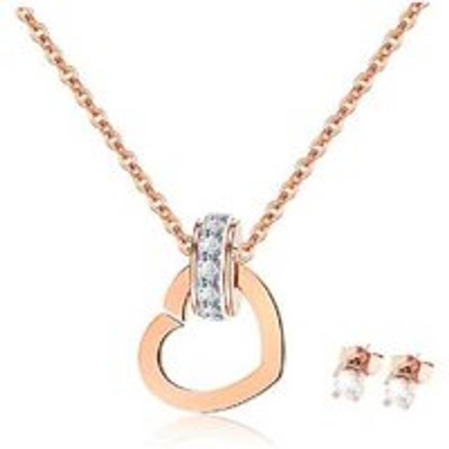 Enchanting Heart Charm Jewelry Set | Wowcher - Silver