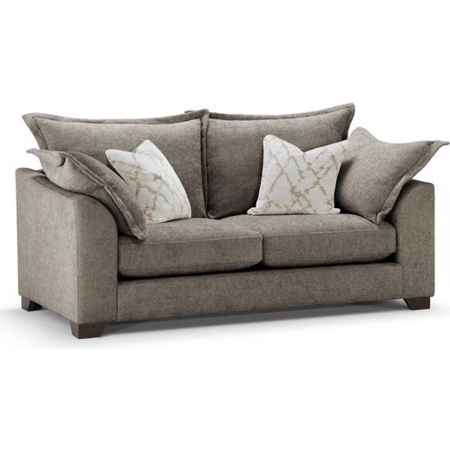 Mocha Fabric Sofas - 3 Seater Sofa - Dewsbury Range - Oak Furnitureland