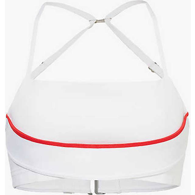 Nike X Jacquemus Womens White University Red Adjustable Straps Contrast Piping Stretch-woven Sport Bra M - WHITE UNIVERSITY RED