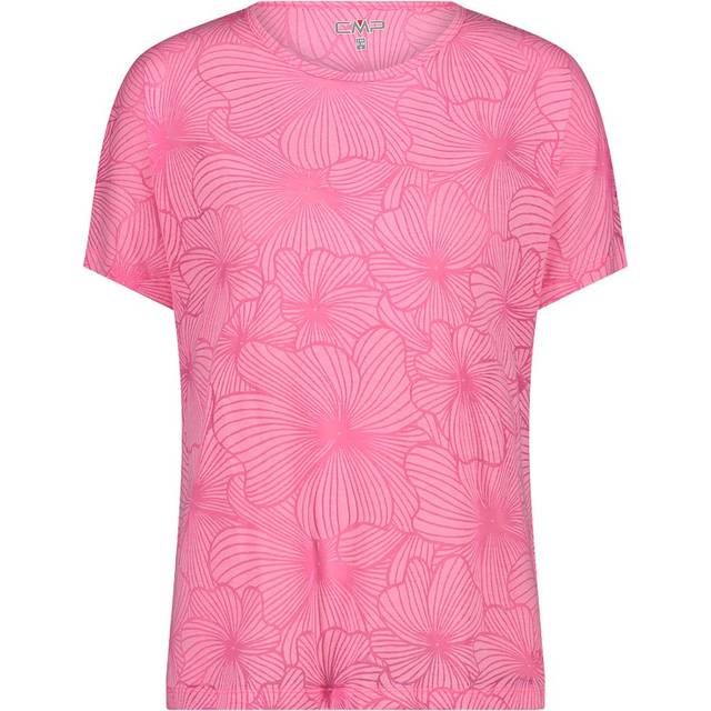 Women's flowery t-shirt CMP - Rose