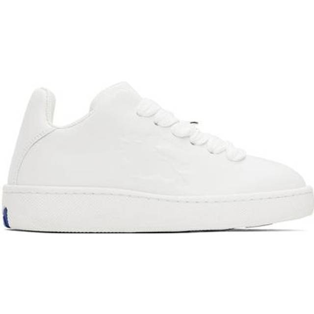 Burberry Women's Box Leather Low-Top Sneakers in White | Size 38 | 8095553161634 Color A1464 (38)