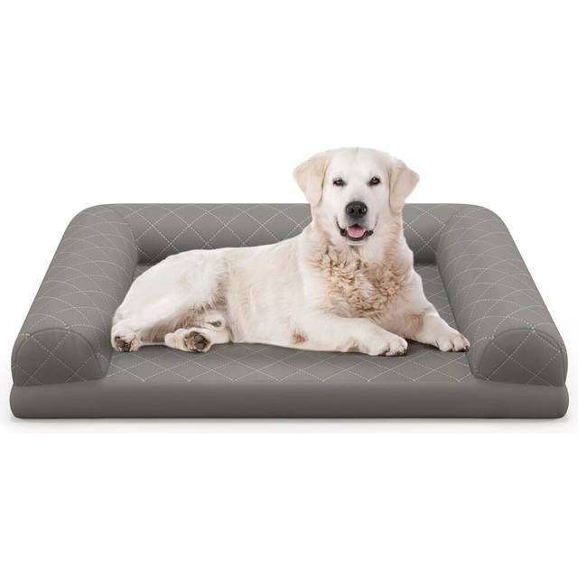 Orthopedic Dog Bed Medium Dogs Egg-Foam Dog Crate Bed w/3-Side Bolster