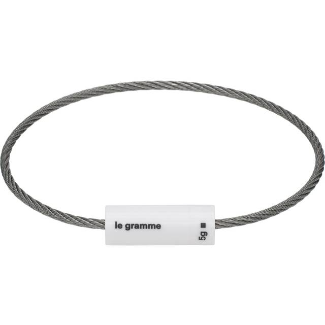 Le Gramme Silver & White 5g Cable Bracelet - WHITE - cm 16