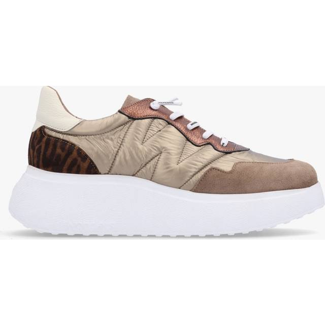 WONDERS Roma Taupe Mixed Textile Chunky Trainers Size: 39, Colour: Gol