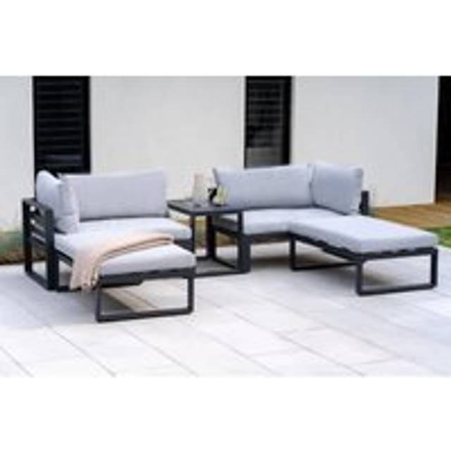 Mint Outdoor - Santorini Grey 4 Seater Modular Lounge Set with Side Cushions