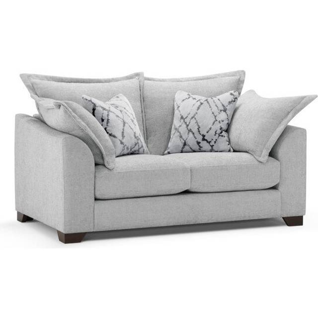 Silver Fabric Sofas - 2 Seater Sofa - Dewsbury Range - Oak Furnitureland