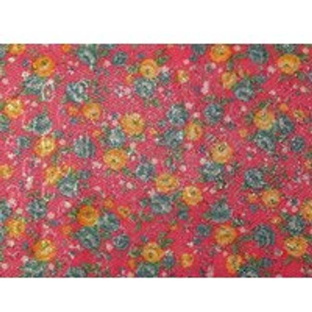 Deadstock Metallic Woven Brocade Fabric Pink