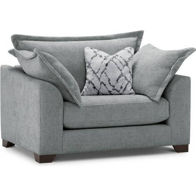 Pewter Fabric Sofas - Loveseat - Dewsbury Range - Oak Furnitureland