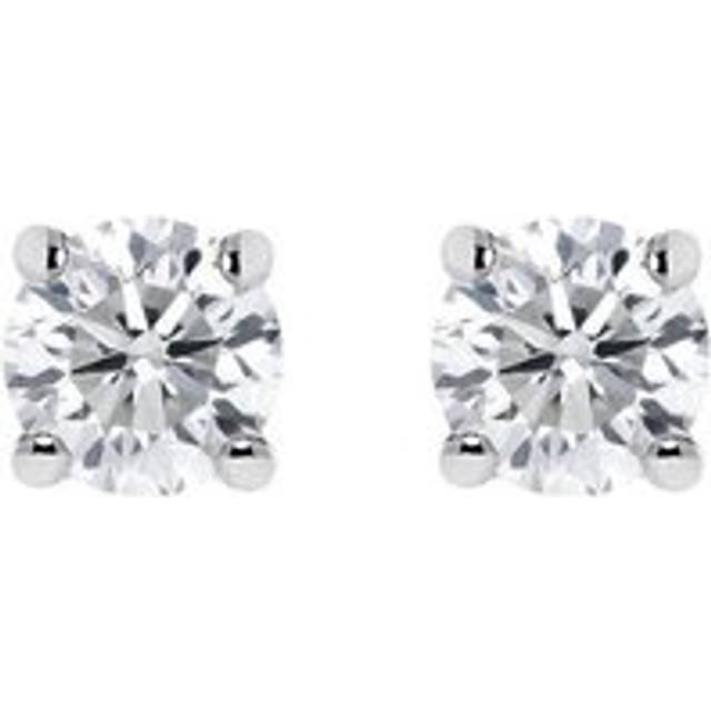 18ct White Gold 0.20ct Diamond Solitaire Stud Earrings - Option1 Value White Gold
