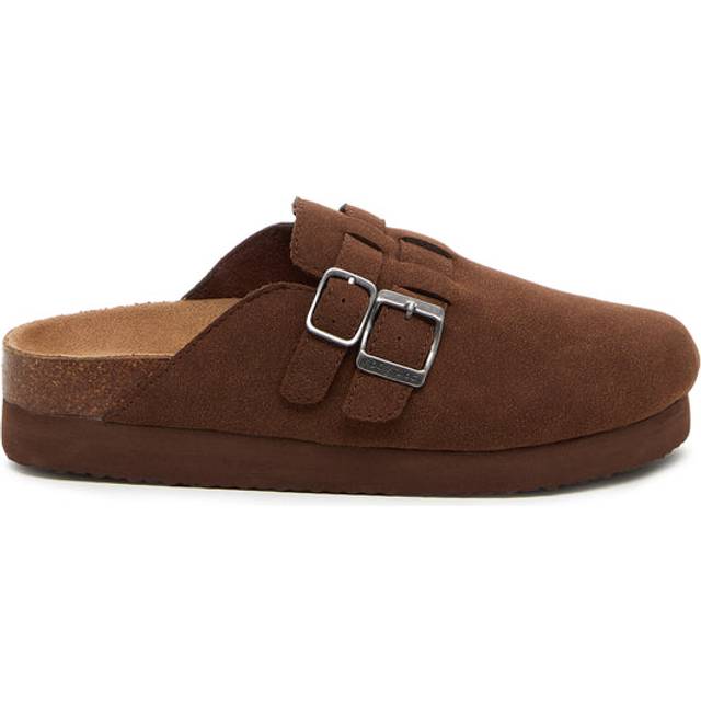 Rocket Dog Womens Abelplus Clog Slippers in Dark Brown Suede - Size UK 3