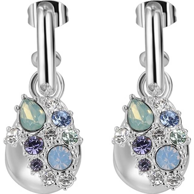Drop Earrings with Blue and Clear Stones
