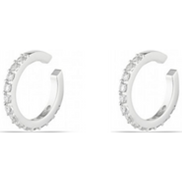 Womens Cubic Zirconia Sterling Silver Ear Cuffs No Piercing - Pair - Grey - One Size