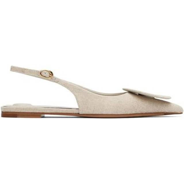 JACQUEMUS Off-White La Casa 'Les slingbacks Duelo plates' Ballerina Flats - 140 Light Greige - FR 35