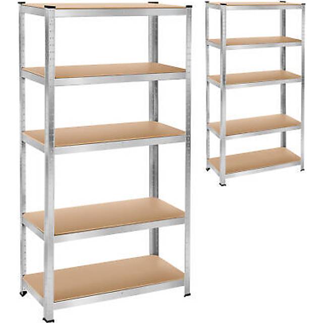 Tectake Heavy Duty Garage Shelving Made Of Sheet Steel Richard, Brown