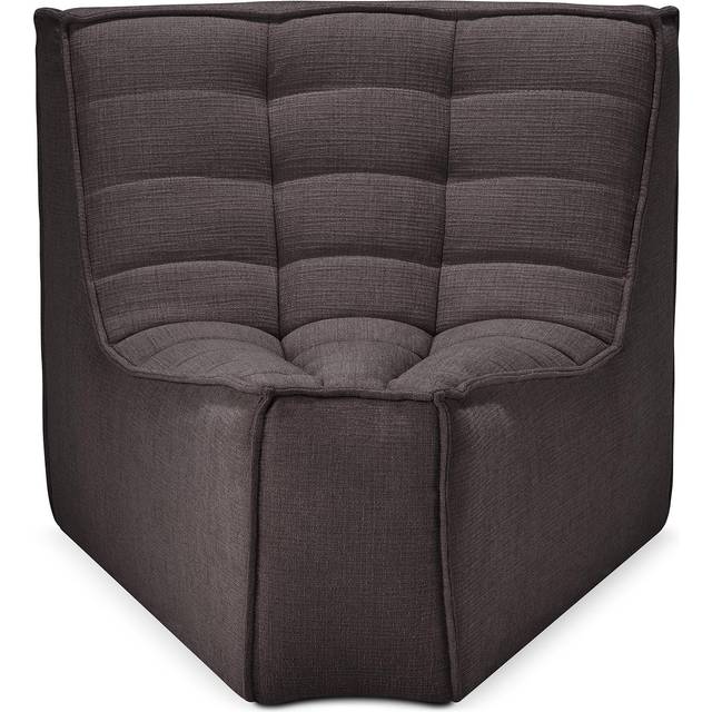 Ethnicraft - N701 Sofa - Dark Grey Fabric - 45° Round Corner 83 x 99 x 76 - Modulsoffor &amp; Hörnsoffor - Jacques Deneef - Träfärgad - Textilmaterial