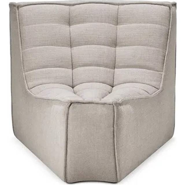 Ethnicraft - N701 Sofa - Beige Fabric - 45° Round Corner 83 x 99 x 76 - Modulsoffor &amp; Hörnsoffor - Jacques Deneef - Träfärgad - Textilmaterial