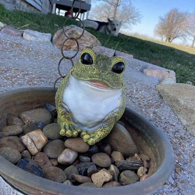 Gift Essentials Stocky Frog Decorative Garden Statue and Key Hider - Hides a Secret Extra Hidden Key Outside in Garden, Yard or Porch