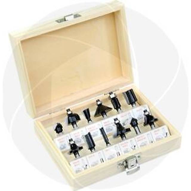 Tolsen Tools Drill Router Bit Set 12Pc Shank 1/4"