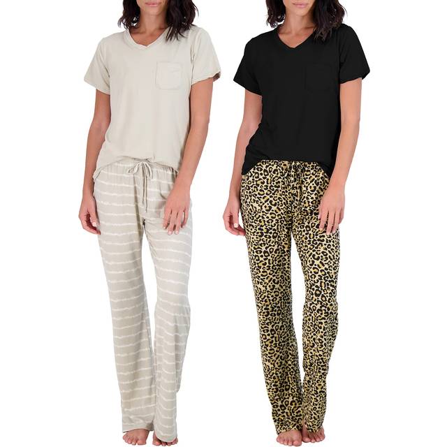 2 Pack: Plus Size Short Sleeve Pajamas For Women Sets Womens Pajama Sets Two Piece Pj Summer Pijamas De Mujer Cotton Pjs Pants Loungewear Sleepwear Ma