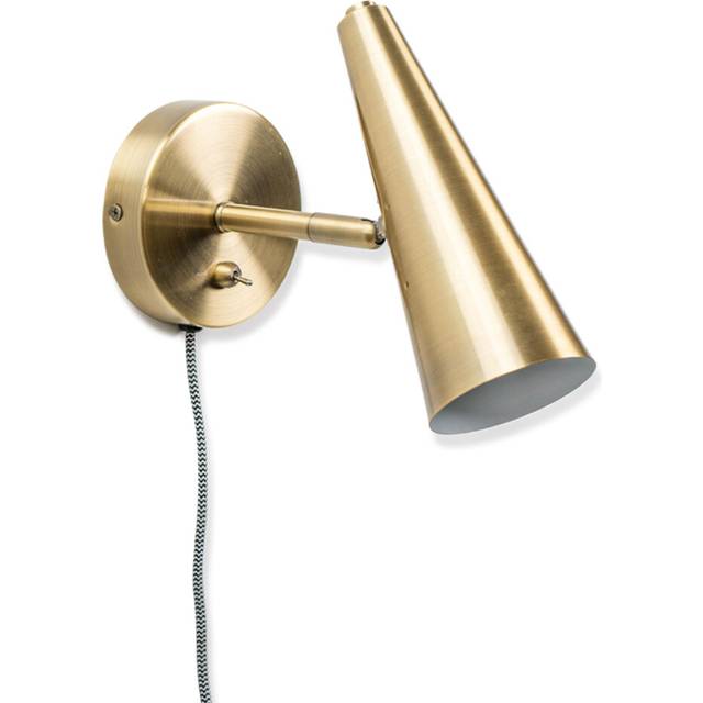 Duke Plug in Brushed Antique Brass Cone Easy Fit Wall Light with Adjustable Head