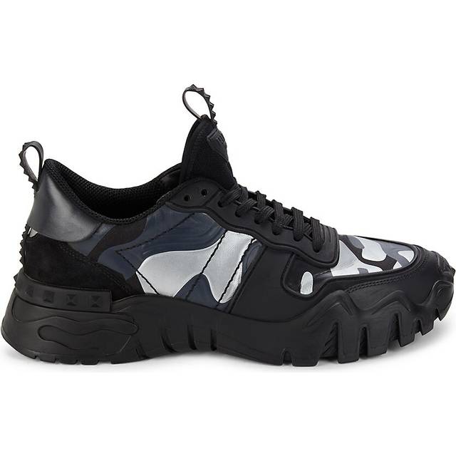 Valentino Camo Canvas & Leather Sneaker