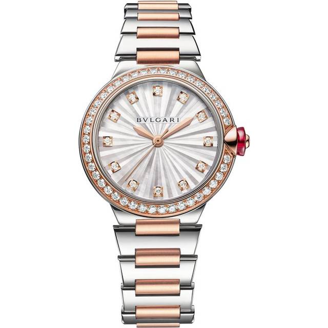 Bvlgari Rose Gold, Stainless Steel and Diamond Lvcea Watch - 33mm