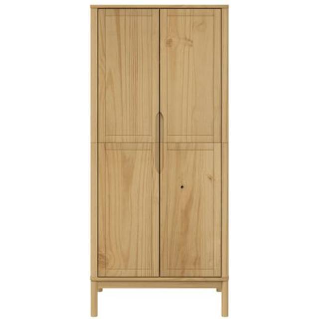 vidaXL Wardrobe FLORO Wax Brown 77x53x171 cm Solid Wood Pine