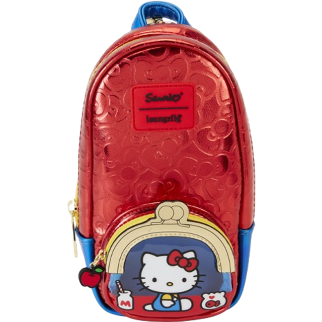 Loungefly Stationary Sanrio Hello Kitty 50th Anniversary Classic Mini Backpack Pencil Case - Red