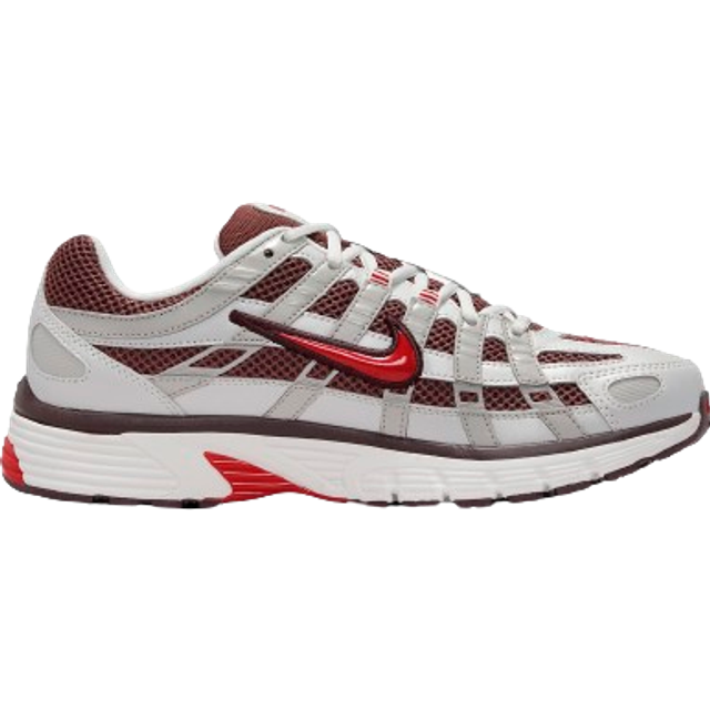 Nike Womens P-6000 Trainers Metalic White Fire Red, 7.5 - White/Red