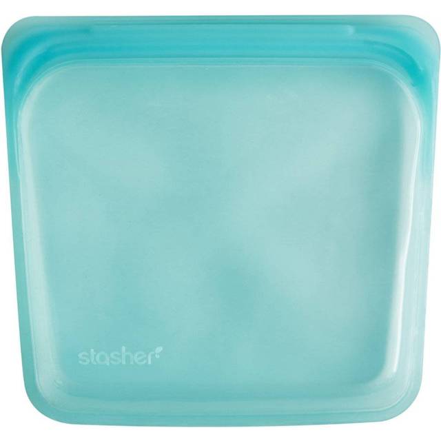 Stasher Plastic-Free Reusable Sandwich Bag, Aqua 19 x 18cm
