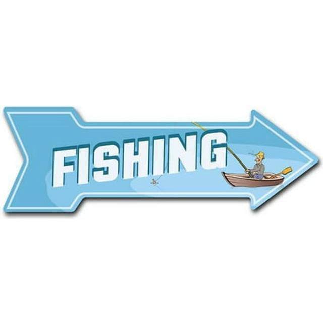 SignMission D-A-10-999870 10 x 30 in. Indoor & Outdoor Decor Direction Sticker Vinyl Wall Decals - Fishing - 24 in.