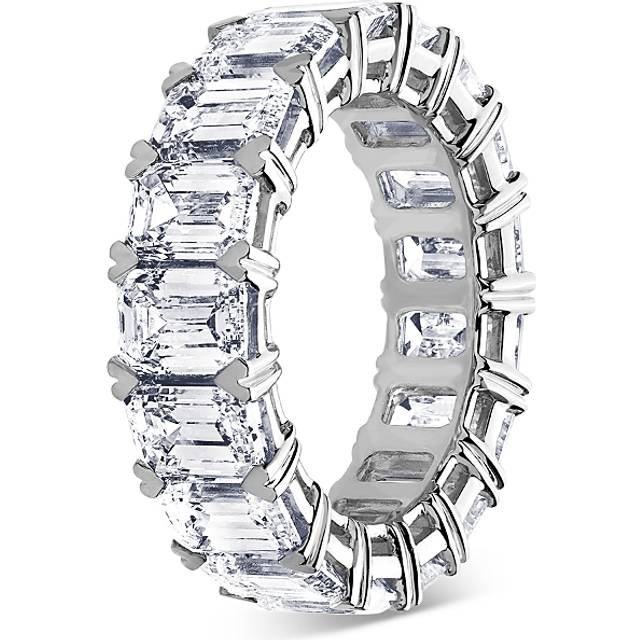 Bloomingdale's Fine Collection Certified Lab Grown Diamond Emerald Cut Eternity Band in 18K White Gold, 10.0 ct. t. w.