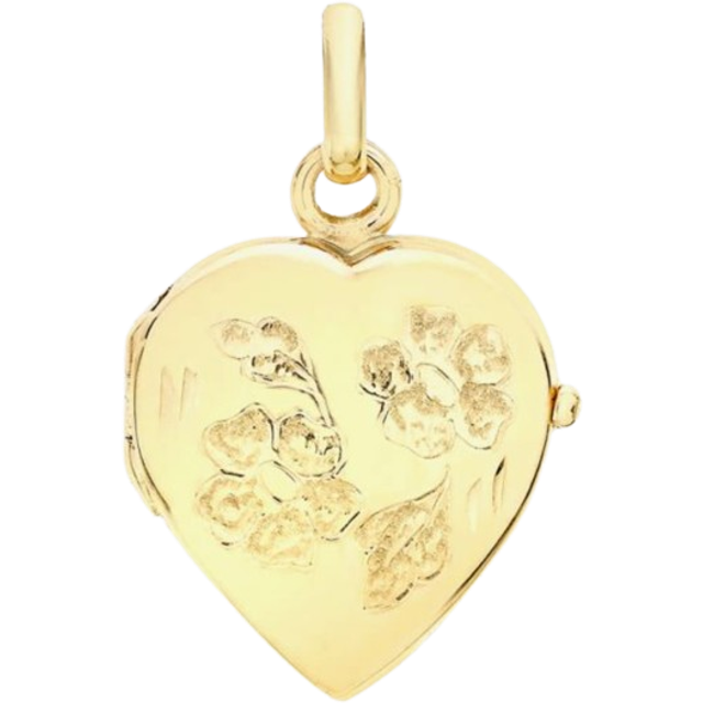 9ct Gold Heart Daisy Locket Chain 1-65-1713