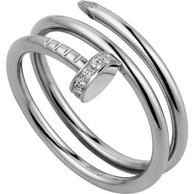 Cartier White Gold and Diamond Double Juste Un Clou Ring - 50