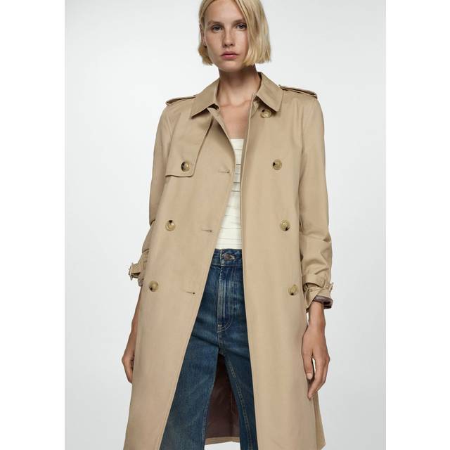 Mango Classic Trench Coat With Belt - Beige - XL