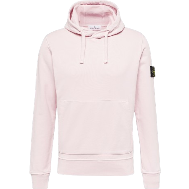 Stone Island Mens Pink Logo-badge Regular-fit Cotton-jersey Hoody Xxl - PINK