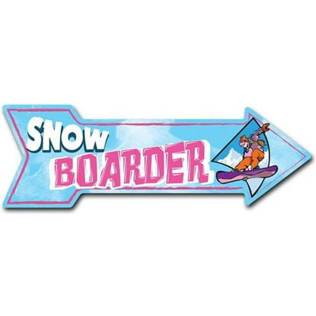 SignMission D-A-10-999607 10 x 30 in. Indoor & Outdoor Decor Direction Sticker Vinyl Wall Decals - Snowboarder Girl - 24 in.