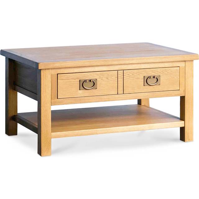 Surrey Oak Coffee Table with Drawer, Solid Wood | Rustic Waxed Oak