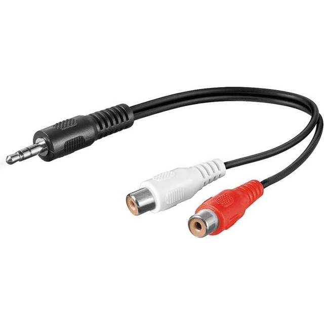 Goobay Adapter för ljudkabel 3,5 mm, plugg till stereo RCA-uttag Pawl 3,5 mm plugg (3-stift, Stereo) > 2x RCAuttag (ljud vänster / höger)