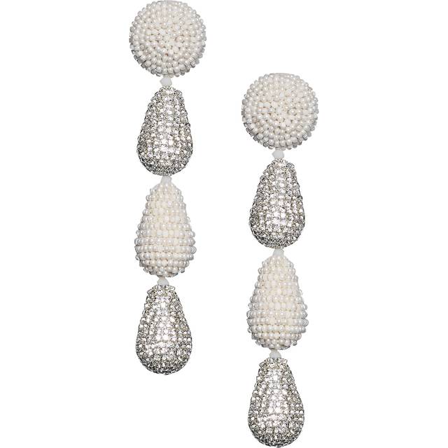 ELIZA EARRINGS - IVORY/CLEAR CRYSTALS