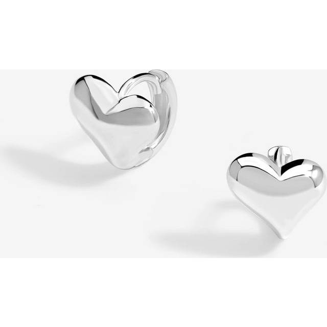 Simply Silver Simply Silver Sterling Silver 925 Polished Heart Huggie Hoop Earrings