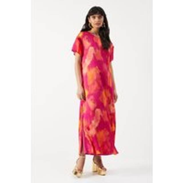 Warehouse Womens Oversized Midi T-shirt Dress - Pink - Size 10 UK